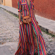 Nancy | Summer Casual Striped Printed Shirt Maxi Skirt