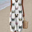 Brooklyn - Women's Sleeveless Printed Midi Casual Dress
