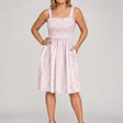 Leneva | Square Neck Floral Print Knee Length Dress