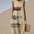Addison - Women's Sleeveless Printed Beach Midi Dress Loose
