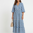 Elodie | Diamond Print Tiered Midi Dress