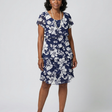 Thea | Subtle Floral Knee Length Dress