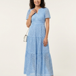 Brielle | V Neck Short Sleeve Tiered Midi Dress