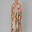 Elavenue™ Halter Neck Lace Waist Maxi Dress