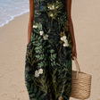 Naomi - Women's Sleeveless Printed Beach Midi Dress Loose