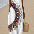 Paige - Women's Sleeveless Printed Beach Midi Dress Loose