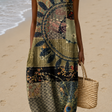 Brooke - Women's Sleeveless Printed Midi Casual Dress
