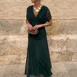 Luisa | Sophisticated V-Neck Long Evening Gown