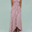 Ruth | Pleated Suspender Long Dress With Slits