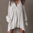 Retro-style Lace Irregular Hem Long-sleeved Mini Dress
