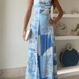 Eleonore | Ric Rac Strap Bow Back Printed Maxi Dress