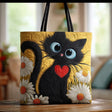 Artisanal Bag | Black Cat with Daisies