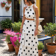 Polka Dot Top and Long Skirt Set