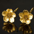 Classic Gold Flower Earrings with Gold Center Detail