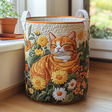 Handcrafted Laundry Basket - Forest Cat Design