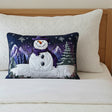 Quilted Cushion Cover with Purple Snowman Design