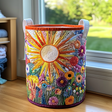 Artisan Sunflower Laundry Basket