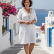 Elira | V Neck Three Quarter Sleeve Knee Length Dress
