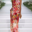 Fae | Red Chiffon Floral Sleeveless Maxi Dress