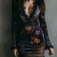 Marisol™ | Boho Floral Velvet Mini Dress