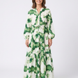 Sabine | Long Sleeve Maxi Dress with Waist Tie