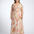 Elara | Floral V-Neck Short Sleeve Dress