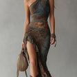 Indie™ | Ethnic Print One-Shoulder Maxi Dress