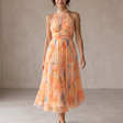 Aurora | Watercolor Print Halter Neck Dress
