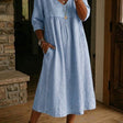 Alba | Premium Cotton Maxi Dress with Artistic Floral Design