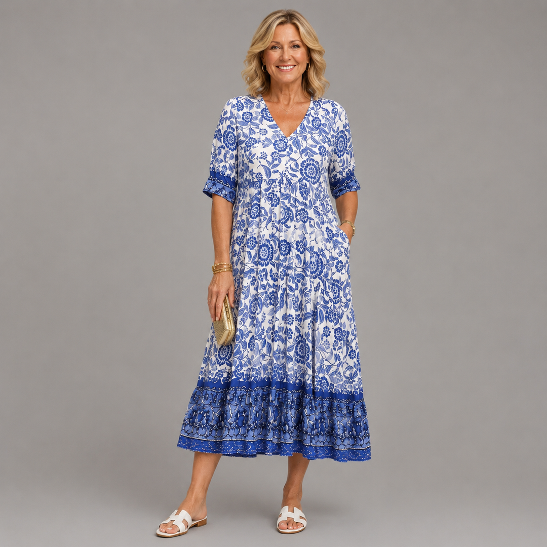Keisha | Elegant Floral V-Neck