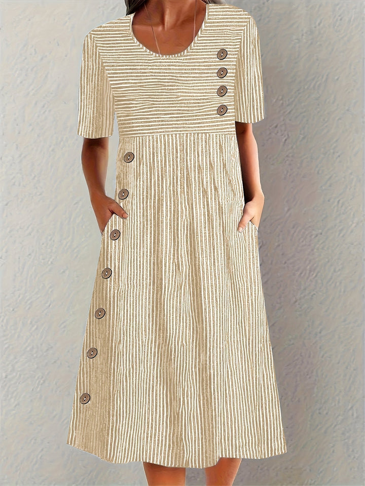 Marisol | Flowing Striped Midi Dress
