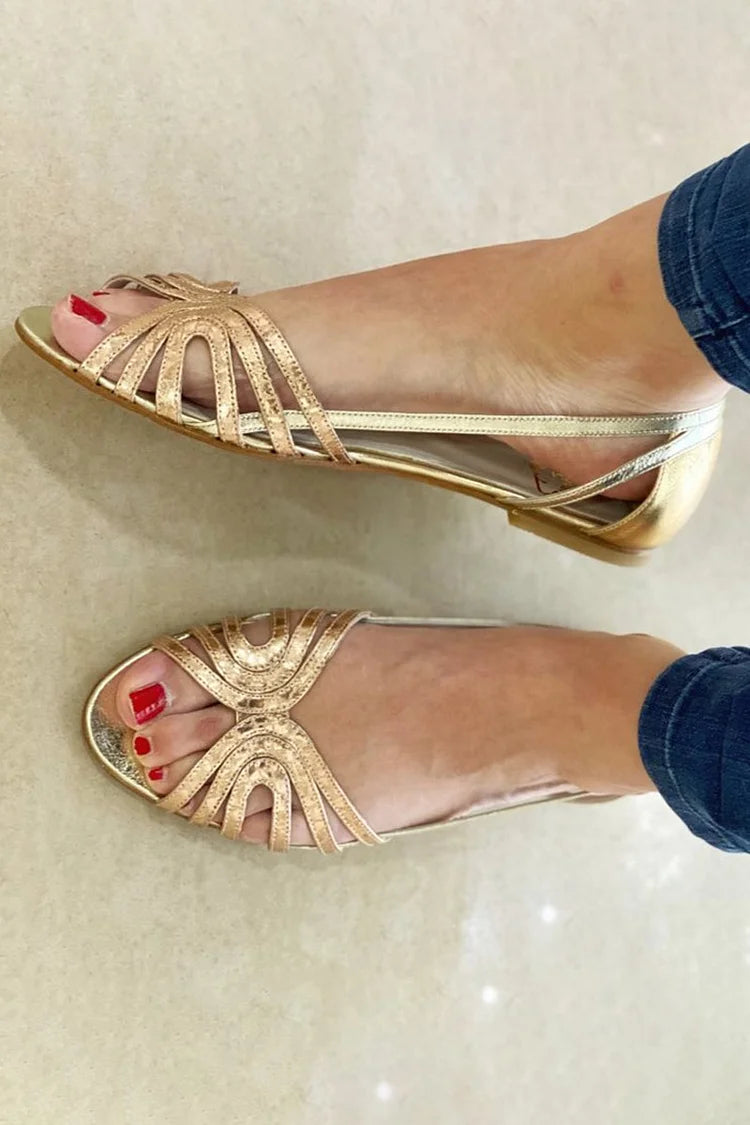 Eleonora | Lightweight Golden Sandals for Summer
