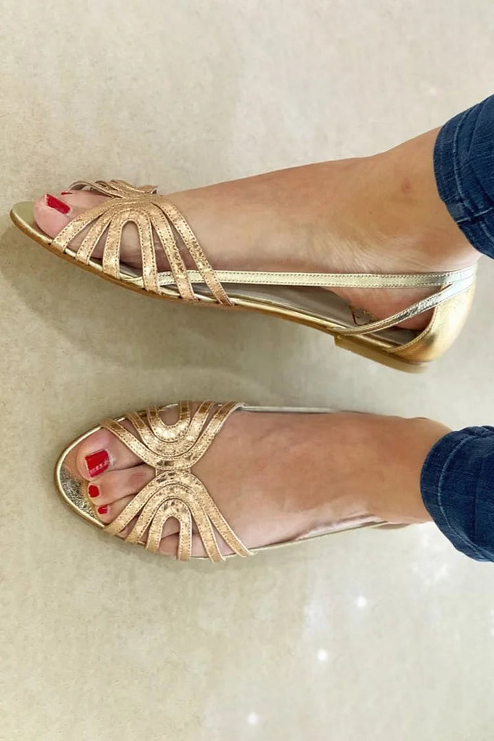 Eleonora | Lightweight Golden Sandals for Summer