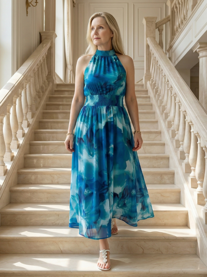 Brielle | V-Neck Short Sleeve Tiered Midi Dress
