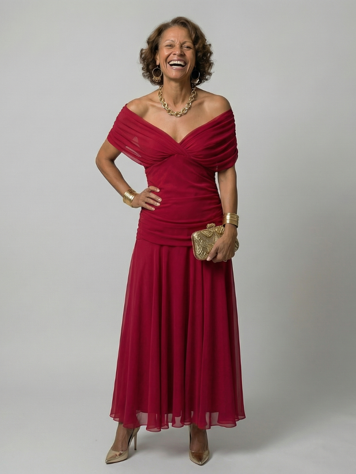 Calen | Off-Shoulder Flowing Midi Dress