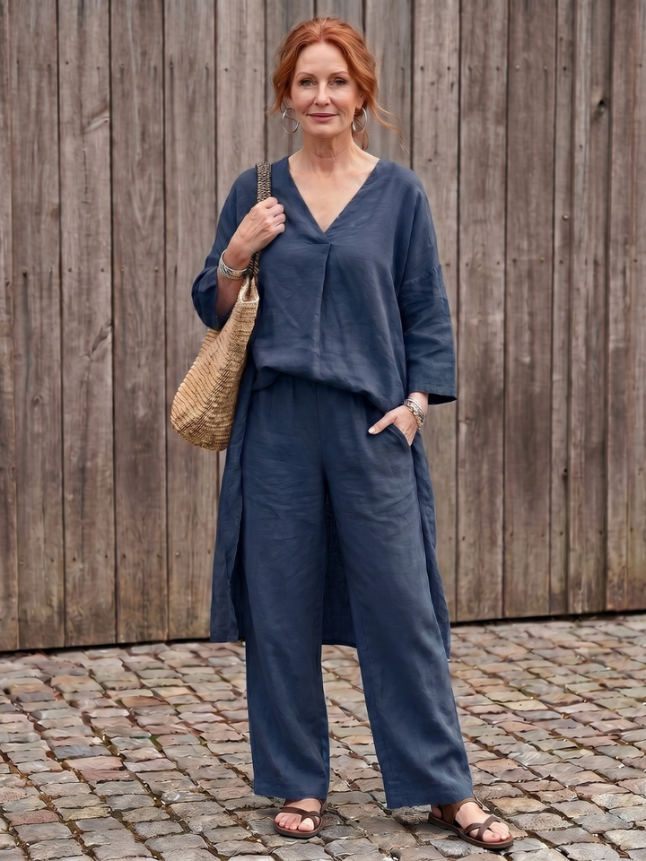 Brielle | V-Neck Short Sleeve Tiered Midi Dress