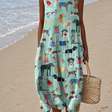 Lily - Women's Sleeveless Printed Midi Casual Dress