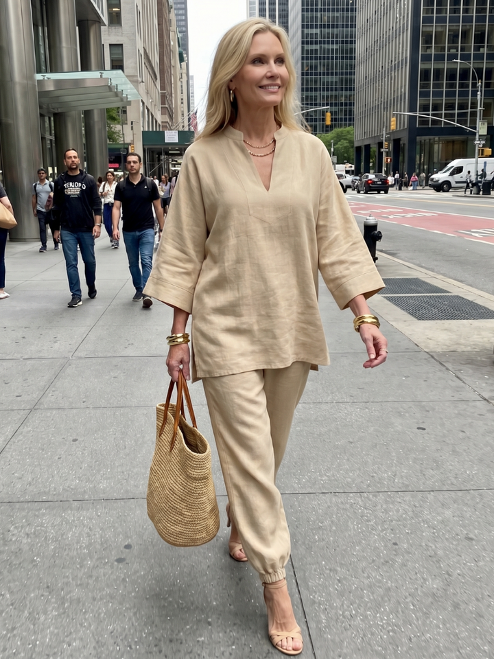 Brielle | V-Neck Short Sleeve Tiered Midi Dress