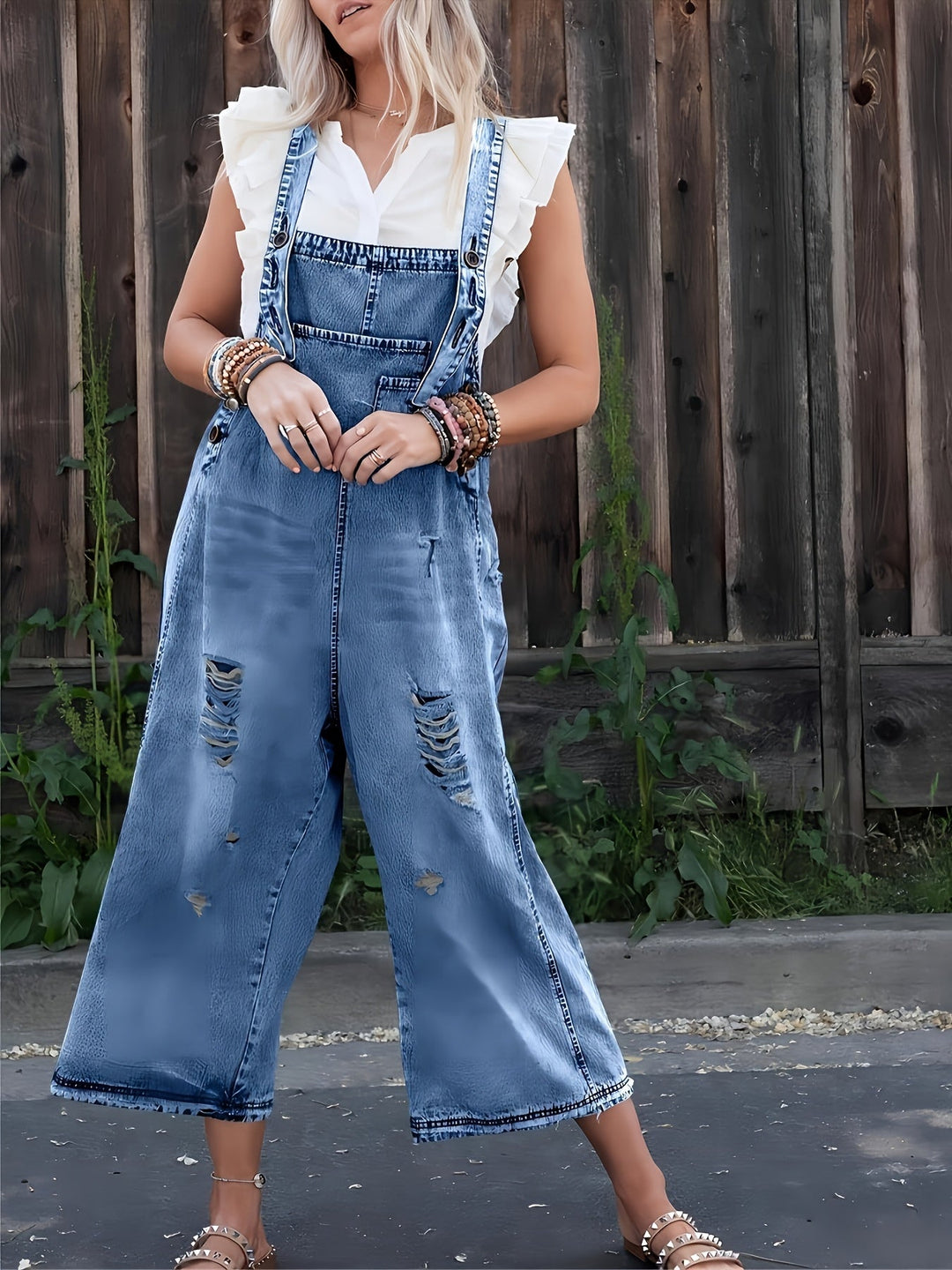 Brooklyn | Loose Denim Bib Overalls