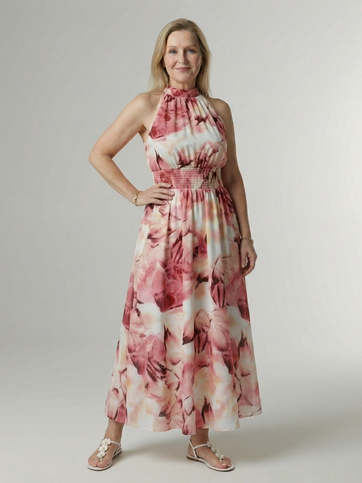 Brielle | V-Neck Short Sleeve Tiered Midi Dress