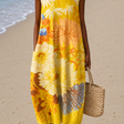 Gabriella - Women's Sleeveless Printed Beach Midi Dress Loose
