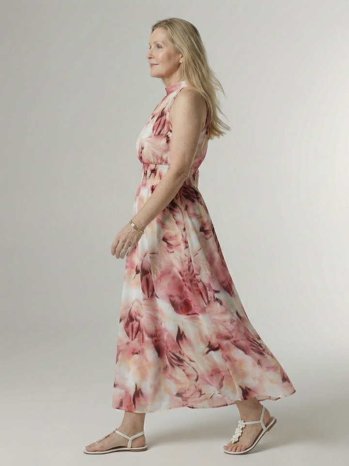 Brielle | V-Neck Short Sleeve Tiered Midi Dress