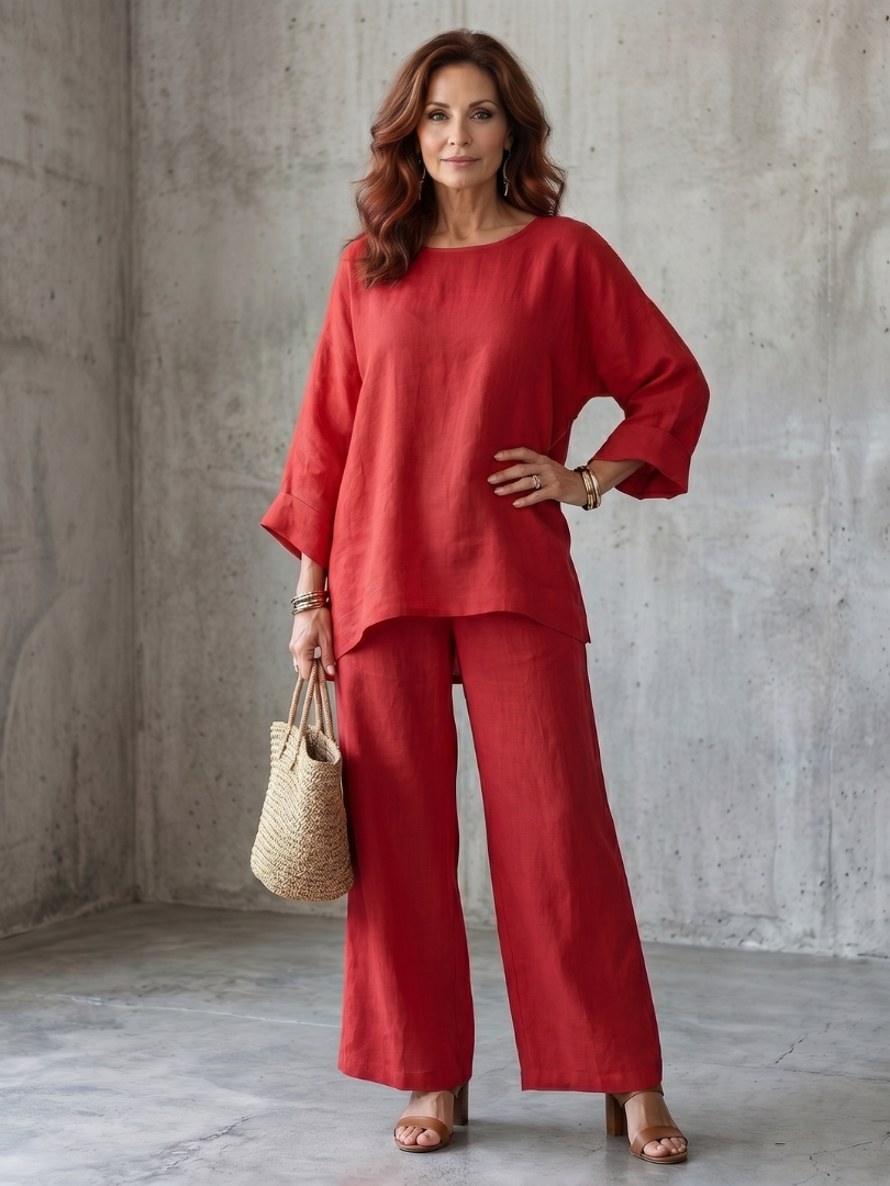 Prue | Oversized Tunic and Wide-Leg Trouser Ensemble