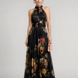 Sior™ Floral Halter Neck Midi Dress