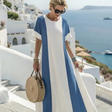 Soraya | Short Sleeve Colour Block Maxi Dress