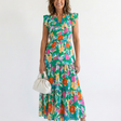 Lila | Floral V-Neck Tiered Midi Dress