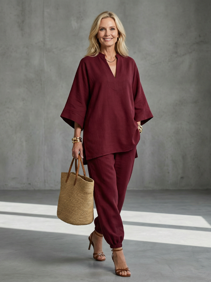 Brielle | V-Neck Short Sleeve Tiered Midi Dress