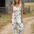 Cresslyn | Botanical Print Wide-Leg Jumpsuit in White