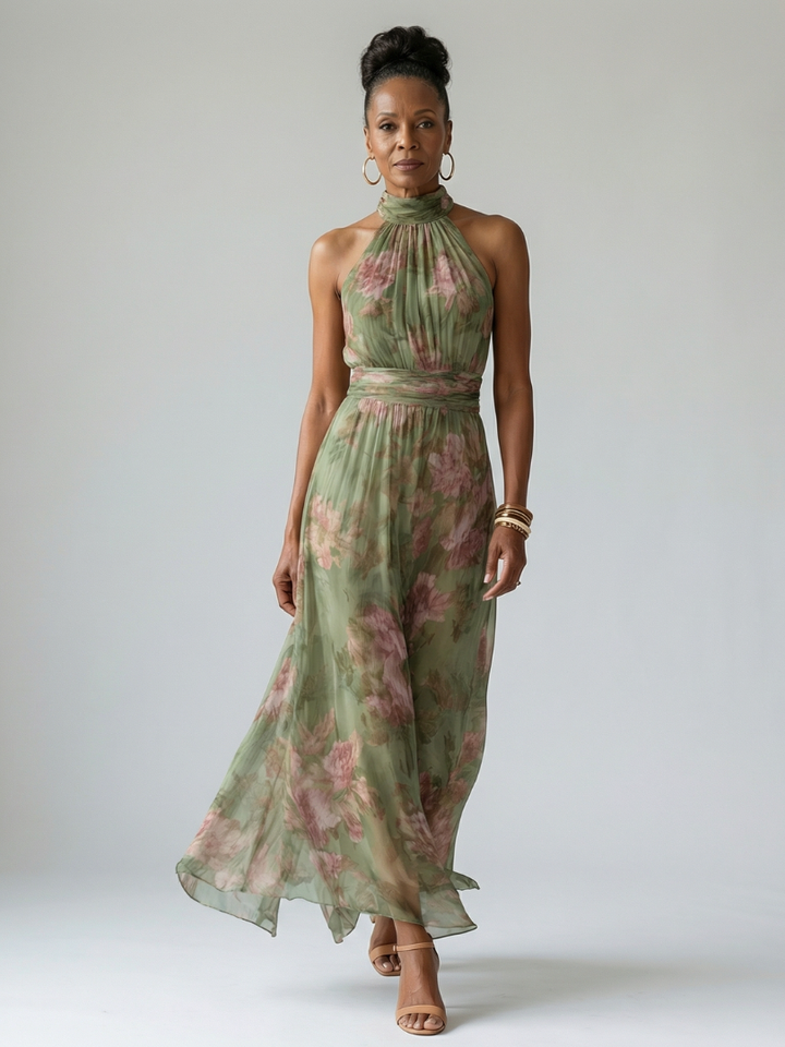 Naomi | Elegant Halter Maxi Dress