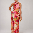 Elisabetta | Floral Print Maxi Dress with Halter Neck